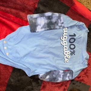 Blue Garanimals onesie tie dye solor on sleeves hardly worn